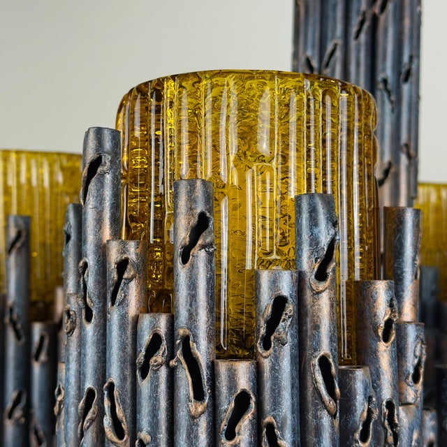 Brutalist Chandelier by Marcello Fantoni for Fantoni Studio, Florence, Italy, 1960s For Sale - Image 18 of 18