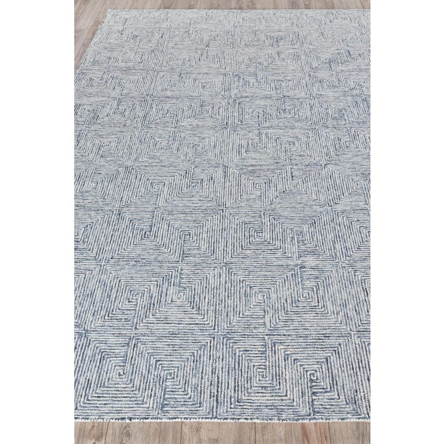 Transitional Exquisite Rugs Caprice Tufted New Zealand Wool & Cotton Blue/Ivory Rug-12'X15' For Sale - Image 3 of 7