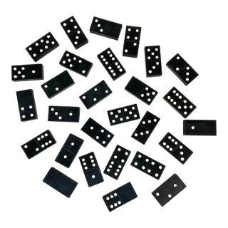 1950s Mid-Century Boho Chic Dominos Game Pieces - Complete Set of 28 For Sale