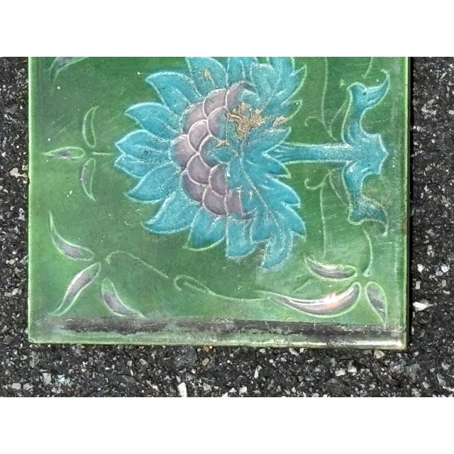 Rustic European Pastel Ceramic Tile For Sale - Image 3 of 5