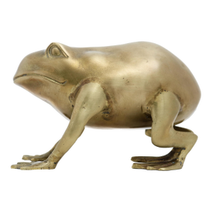 Large Vintage Brass Frog Figurine