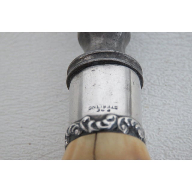 Knife Sharpening Rod Honing Steel 925 Sterling Silver Ornate Antler Handle 5144b For Sale In Miami - Image 6 of 14