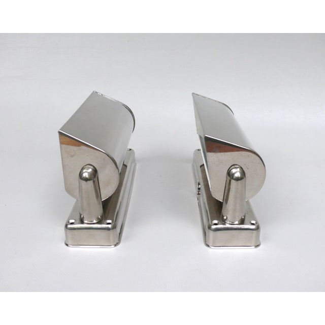 Metal Art Deco Bauhaus Minimalist Nickel Plated Sconces, 1930s, Set of 2 For Sale - Image 7 of 18