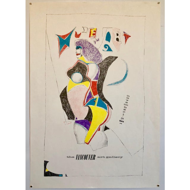 Printmaking Materials Richard Lindner, Vintage Modern Lithograph Poster 1960s Pop Art Mod Figure, 1964 For Sale - Image 7 of 7