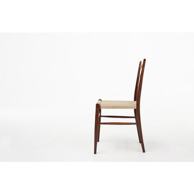 Vintage Belgian Teak Dining Chairs with Braided Rope Seat, 1960s, Set of 2 For Sale - Image 6 of 15