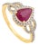 Luxury Mozambique Ruby & Diamond Statement Ring in 14k Yellow Gold Size 5 For Sale