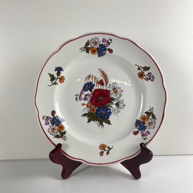 1990s Agreste Dinner Plates from Sarreguemines, 1980s, Set of 6 For Sale - Image 5 of 11