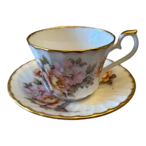 Royal Sutherland Fine Bone China Tea Cup & Saucer Made in England