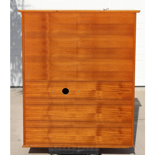 Trak Mid-Century Modern Teak Hidden Office Armoire / Workstation Cabinet For Sale - Image 10 of 18