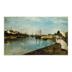 1977 After Berthe Morisot "The Harbor at Lorient", Vintage Full-Color Print