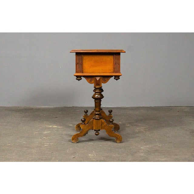 Brown Antique Gründerzeit Sewing Table For Sale - Image 8 of 14
