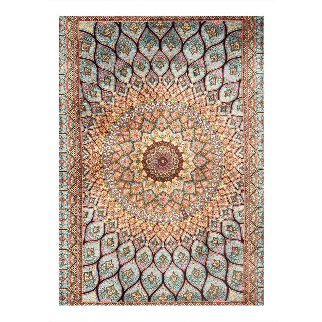 Viscose on a cotton foundation with a medallion This rug has a dense, soft pile, and excellent quality, to ensure that you...