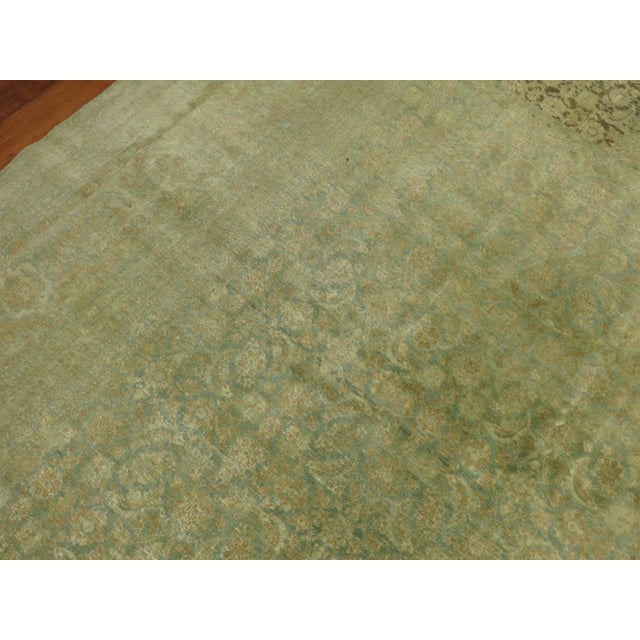 Early 20th Century Green Persian Tabriz Herati Rug - 10'4" x 13'2" For Sale - Image 11 of 12