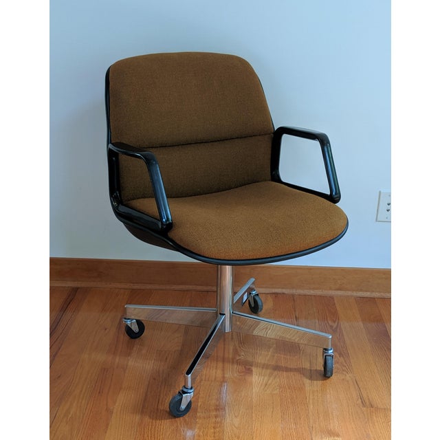 1970s Vintage Allsteel Swivel Desk Chair Dark Mustard Chairish