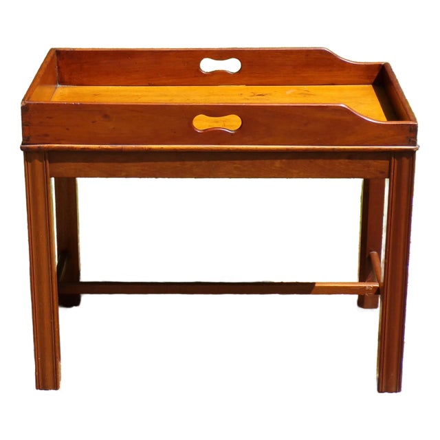 Antique Mahogany Butlers Tray Table Coffee Table Early American Rustic Farmhouse For Sale