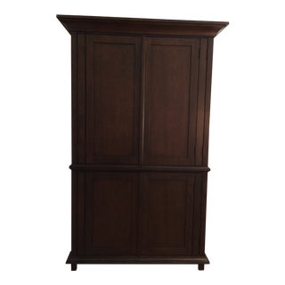 Traditional Pottery Barn Wooden Armoire For Sale