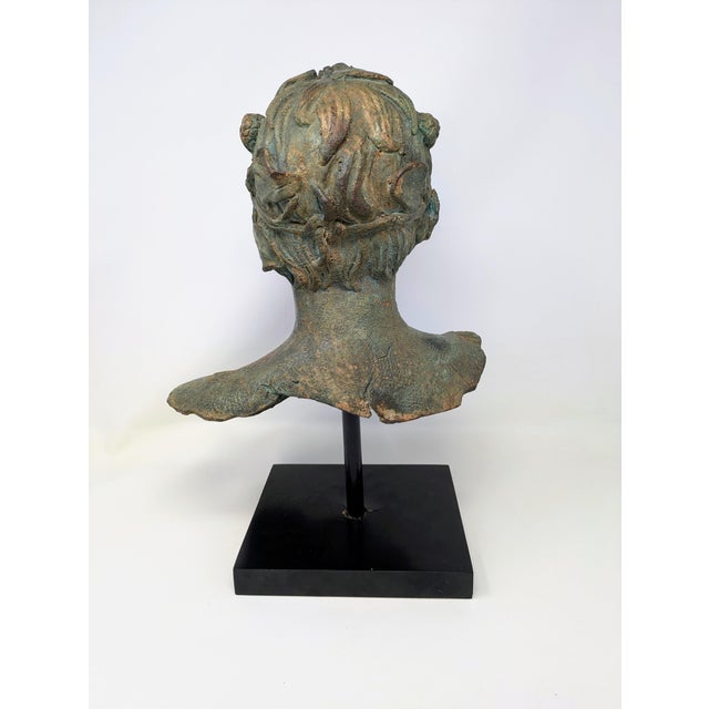 Bronze 19th Century Greco-Roman Bronze Bust: Bacchus/Dionysus For Sale - Image 8 of 9
