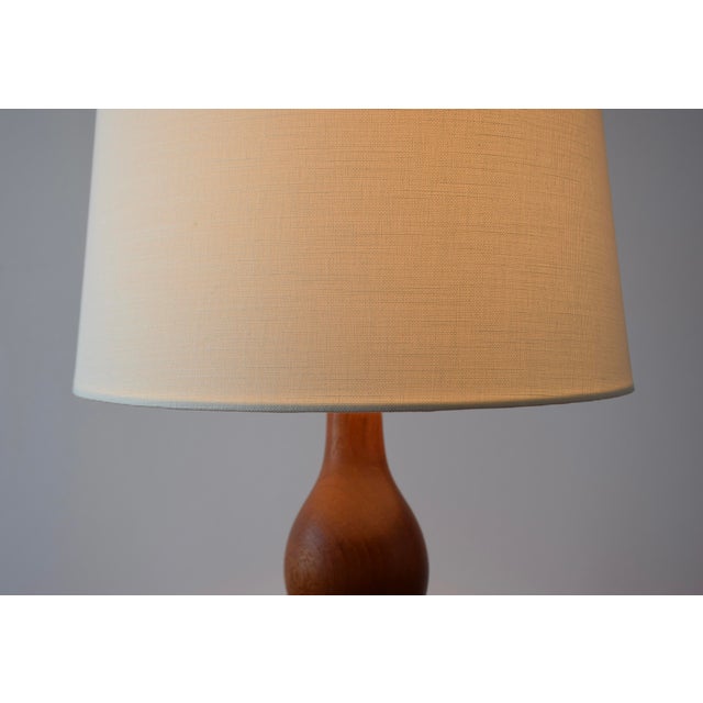 Wood Mid-Century Modern Scandinavian Teak Table Lamp with Shade, 1960s For Sale - Image 7 of 9