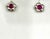 Contemporary 1 Carat Natural Round Ruby Stud Earrings 14 Karat White Gold, Post Back For Sale - Image 3 of 18