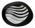 Zanolli Italy Large Black and White Hand Painted Oval Platter With Wave Design For Sale