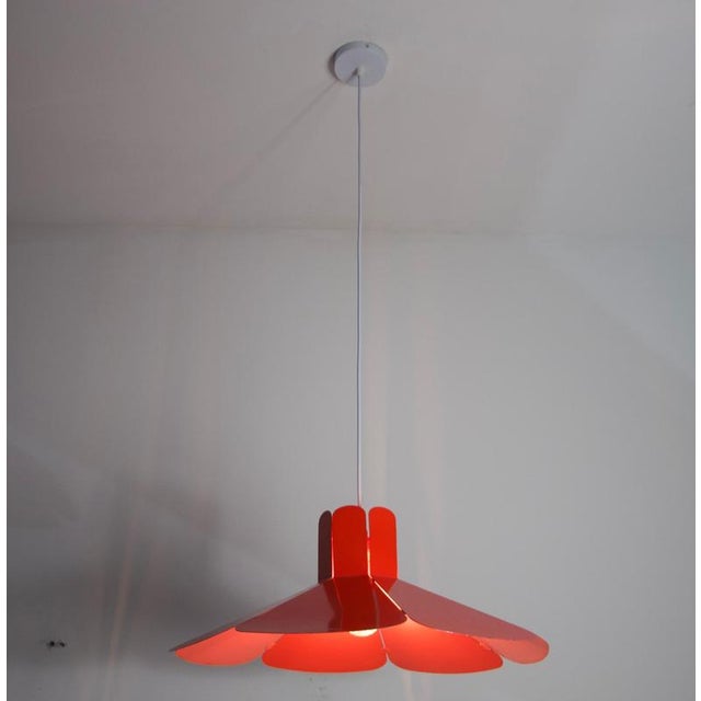 Space Age Orange Pendant Lamp attributed to Vest, Austria, 1970s For Sale - Image 10 of 14