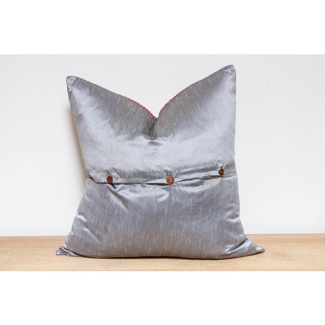 Silver Silver Festive Silk Euro Pillow Cover For Sale - Image 8 of 9
