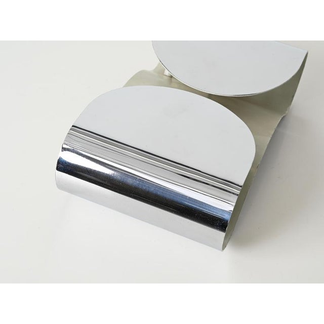Mid-Century Chrome Foglio Sconce attributed to T. Scapra for Flos, Italy, 1960s For Sale - Image 15 of 18