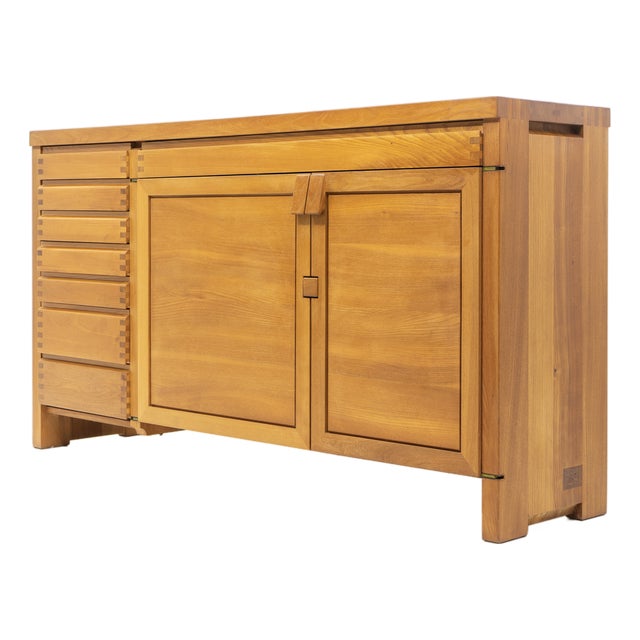 Vintage Elmwood Sideboard R13A by Pierre Chapo, 1980s For Sale