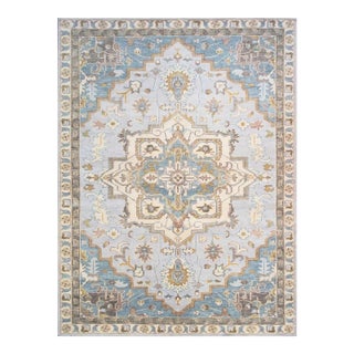Pasargad Home Serapi L. Blue Wool Area Rug-12' 2'' X 15' 3'' For Sale