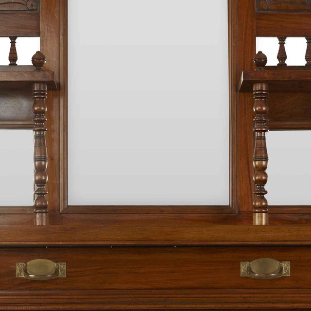 Wood Teak Sideboard with Mirror, Early 1900s For Sale - Image 7 of 9