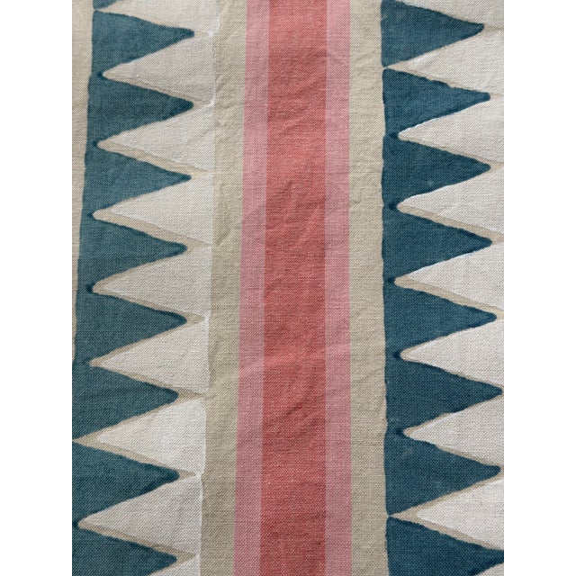Thibaut Lomita Stripe French Blue And Coral Fabric 2 1/2 yards Lomita Stripe French Blue And Coral Fabric Collection...