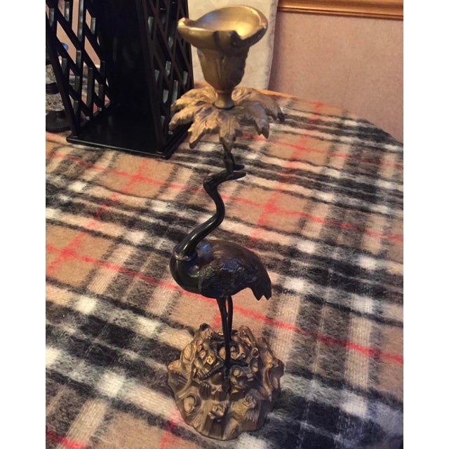 These bronze crane candlesticks date to the Meiji period in Japan (1868-1912), when Japanese artisans created decorative...