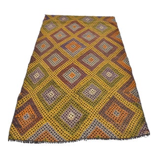 1960s Geometric Anatolian Kilim Rug For Sale