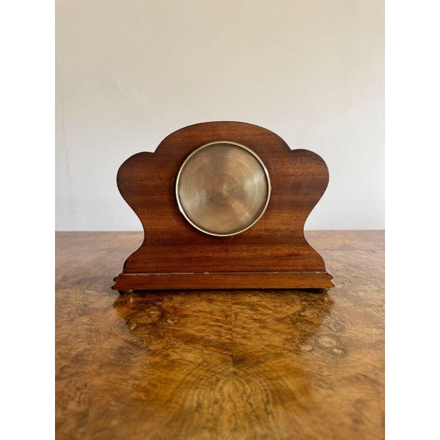 Antique Edwardian Mahogany Inlaid Mantle Clock, 1900 For Sale - Image 3 of 5