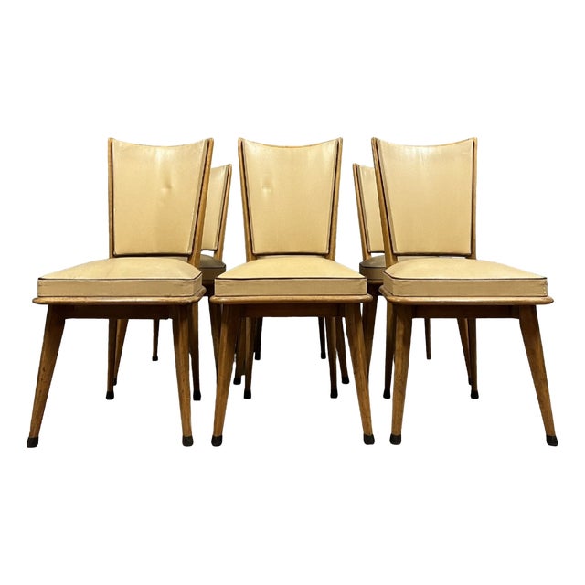 Vintage Chairs in Light Wood, 1970s, Set of 6 For Sale
