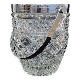 Vintage French Crystal Ice Bucket, 1960 For Sale