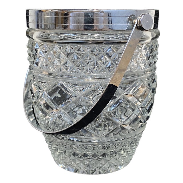 Vintage French Crystal Ice Bucket, 1960 For Sale