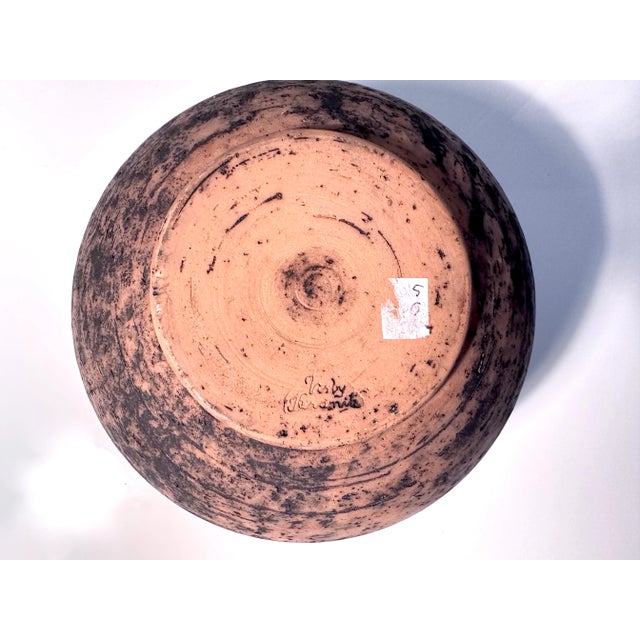 Beige Scandinavian Modern Studio Ceramic Art Bowl by Agge Ahlin for Visby Keramik, Sweden, 1960s For Sale - Image 8 of 10