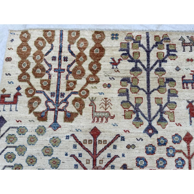 Ivory Ivory Tree of Life Rug 8x10 For Sale - Image 8 of 9