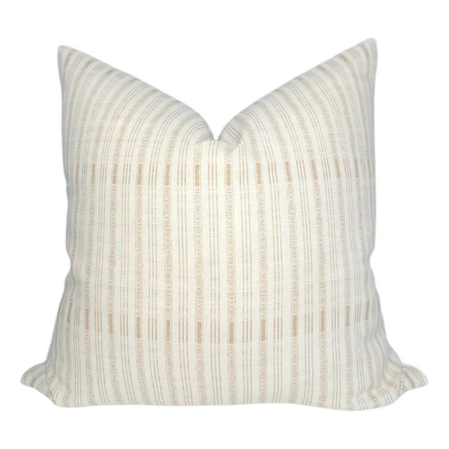 Ilu Striped Pillow Cover in Ochre, 22x22 Pillow For Sale