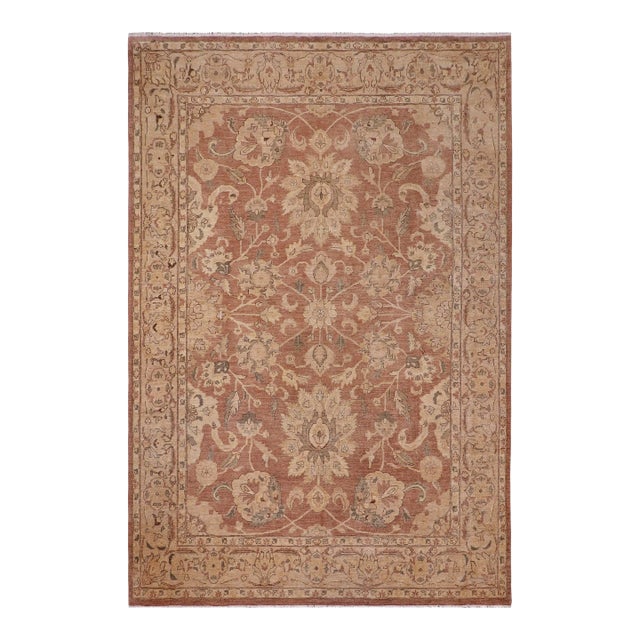 1990s Oriental Ziegler Brown Tan Hand-Knotted Wool Rug - 9'10'' X 13'4'' For Sale