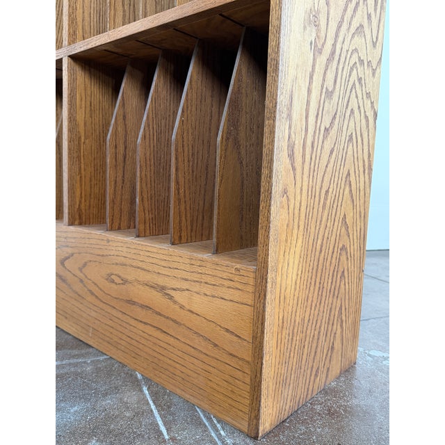 Vintage Oak 1980's Custom Record Lp Cabinet For Sale - Image 16 of 16