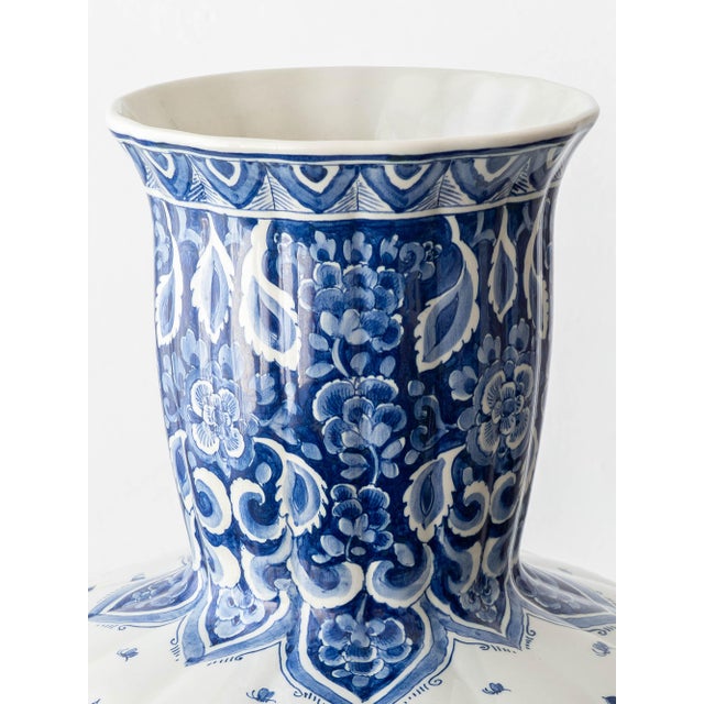 Blue Delftware Floor Vase in Blue and White Chinoiserie by Plateelbakkerij Ram Arnhem, 1940s For Sale - Image 8 of 14