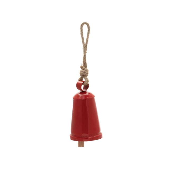 Contemporary Rustic Metal Bell Ornament (Set of 4) For Sale - Image 3 of 4
