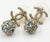 Chanel Chanel Brand New Gold Rope CC Blue Crystal Crystal Ball Small Piercing Earrings, A Pair For Sale - Image 4 of 5