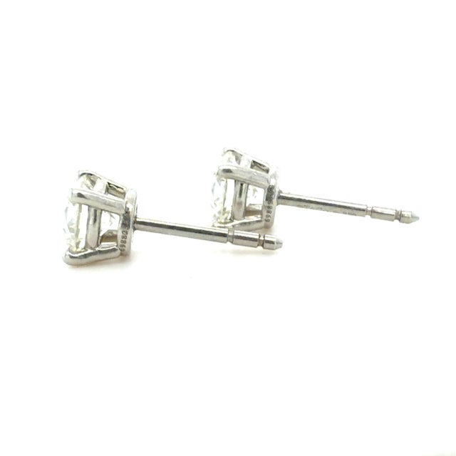Tiffany & Co. 1.42 Carat Round Brilliant Cut Diamond Stud Earrings, Pair For Sale In Chicago - Image 6 of 8