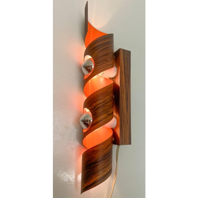 Metal Dutch Spiral Wokkel Wall Lamp attributed to Raak, 1970s For Sale - Image 7 of 12