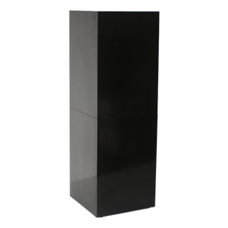 1970s Modern Black Mica Pedestal Column Plant Stand Vintage For Sale