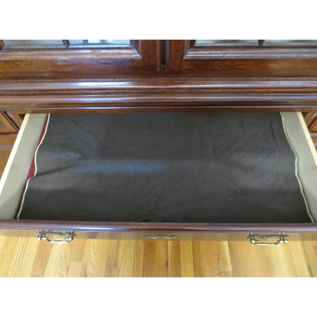 1990s China Cabinet Mahogany With Inlay For Sale - Image 13 of 14