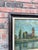 Amazing oil on canvas from Europe, depicting a tranquil misty rural scene with a lovely riverside church. The oil is...